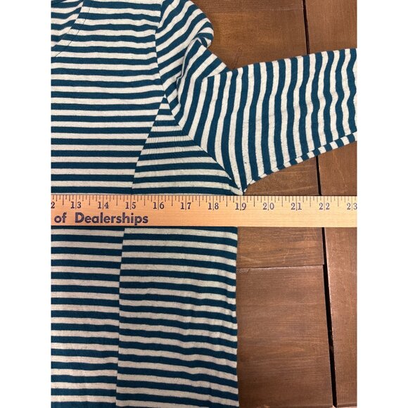 Striped Long-Sleeve Tie-Front Top In Blue & White By T.La Size M - Picture 6 of 6